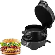 Breakfast Sandwich Maker, Electric Burger Maker with Egg Cooker Ring, Mini Maker Round Griddle Breakfast Machine, Burger Press Patty Maker for Hamburger, Muffins, Croissants, Waffles