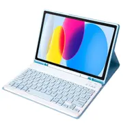 Ultra Thin Bluetooth Keyboard Leather Tablet Case For Ipad 10.9 2022 With Pen Slot Baby Blue Laptop Cases & Bags