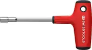 PB Swiss Tools Cross Handle Bit Holder PB 1254.10-100 | 100% Swiss Made | Cross Handle Screwdriver with Magnetic Stainless Steel Bit Holder for C6 and E6 (1/4 Inch) Precision Bits, Blade Length 100 mm