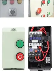 Single Phase Magnetic Switch Box, Single Phase 4HP9A 220V 230V Three Phase 380V 400V 13A Magnetic Switch Waterproof Flame Retardant Magnetic Motor Control