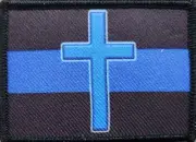 Law Enforcement Thin Blue Line W/ Christian Cross Patch W/ VELCRO® Brand