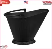 Antique Black Coal Hod – Durable 100% Steel & Powder-Coated Ash Bucket w/ Handle