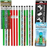 12 Count Minecraft Pencils for Classroom Set - Bundle with 12 Pencils for Kids, Boys Plus Stickers, More | Minecraft School Supplies Pack