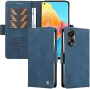 [Umlovecase] for Oppo A78 4G Case,for Oppo A78 4G Wallet Case(Not fit for A78 5G),Pu Leather Folding Flip Cover Magnetic Card Slot Stand Protective Cover-Navy Blue
