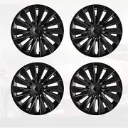 4 PCS HubCap Compatible with Tesla Model Y Wheel Caps 19 Inch Automobile Replacemen Hub Cap Full Rim Cover Accessories 2020-2024(Matte Black)