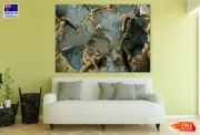 Gold & Green Abstract Design Wall Canvas Home Decor Australian Made Quality