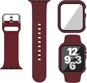 [XFEN] Sport Silicone Band and Case with Screen Protector for Apple Watch Series 9 Series 8 Series 7 Series 6 SE Series 5 Series 4