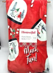 Snow Globes Blanket Christmas Throw Gnomes Holiday Decorative Plush Bedding