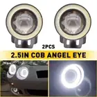 Universal 2Pcs 2.5" Round Projector LED DRL Halo Angel Eyes Fog Lights Lamp NEW