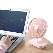 Desk Table Fan USB Small Air Circulator Quiet Dorm Mini Portable 4-Speed Fan-Pink