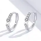 Lady 925 Sterling Silver Hoop Cubic Zirconia Helix Earrings Stud Huggie Gift