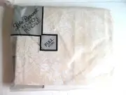 Full Fitted Sheet Cream White Floral Design No Iron Percale Lady Pepperell Vtg O