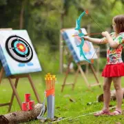Kids Bow and Arrow Set LED Light Up Archery Kit with 10 Arrows for Outdoor Fun