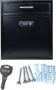 Wall Mount Mailbox for Outside, Security Lock Drop Box Steel Key Lock Mail Boxes