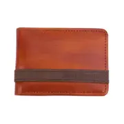 Men's Republic Slick Slim Vegan Leather Money Cash/Card Wallet - Tan Brown