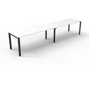 RAPIDLINE DELUXE PROFILE LEG WORKSTATION Single Sided No Screen 2 Person W3000x D750 x H730mm Natural White/Black