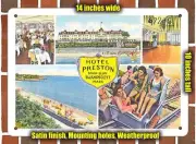 METAL SIGN - Massachusetts Postcard - Hotel Preston, Beach Bluff, Swampscott, M