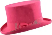 Hand Made Wool Top Hat Satin Lined Small To Xxl Pink