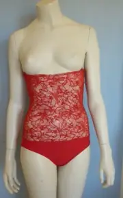 Red Sequin Lace Body Stocking, for Belly Dance, Costumes, Small