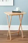 Folding Wooden TV Table Natural Indoor Side Dinner Tray Desk Laptop Single Snack