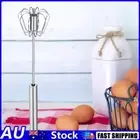 Stainless Steel Egg Beater Semi-Aautomatic Egg Whisk Beater Mixer for Cooking AU