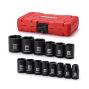 14 Pieces 1/2-Inch Drive Shallow Impact Socket Set 11-32Mm CR-V Metric 6 Poin