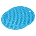Silicone Trivet Mats 2pcs, Round Hot Pan Pads Hot Pot Holder, Drying Mat - Blue