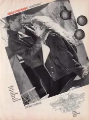vintage 1980s magazine print ad HARLEY-DAVIDSON Motor Clothes fashion