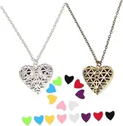 LALAFINA 2 Sets Aromatherapy Necklace Heart Pendant Diffuser Essential Oil Chain Jewelry Oil Necklace Creative Necklace Necklace Diffuser Locket Chain Fragrance Perfume