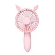 Outdoor Handheld Usb Charging Cartoon Squirrel Shape Mute Cooling Fan 3 Speeds(Pink)