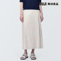 在飛比找momo購物網優惠-【MUJI 無印良品】女大麻混彈性直筒裙(共4色)