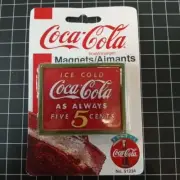 VTG Coke 90's Coca Cola Refrigerator Magnet NOS NIP 5 Cents Ice Cold As Always