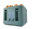 4 Slice Soft Touch Toaster Stainless steel Housing silicon Finish Dark Green