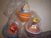 3 Vintage Kellogg's Snap Crackle & Pop Rice Krispies Spinning Tops 2003 Package