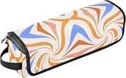 [sanluoli] Hair Tool Travel Bag for Women with Iron Mat Waterproof Portable Open Flat Travel Bag Ethnic Bohemia Mystery Dizzy Trave Case for Women