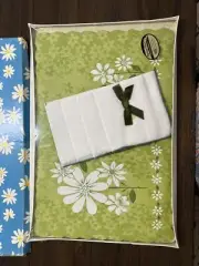8-pc Placemat & Napkin Set-4 Green Foam Back Placemat / 4 White Napkins New