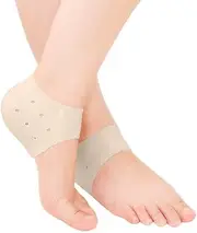 Heel Protectors, Heel Sleeves for Relieve Heel Pain from Plantar Fasciitis, Heel Spur, Cracked Heels (Colour of skin, One size)