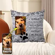 Custom Pet Photo Memorial Pillow Cover Cushion Cover Throw Pillow Sympathy Gift Personalized Memorial Gifts When You Miss Me