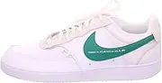 [Nike] Men's Court Vision Low Premium Basketball Shoe, White/Green Noise-Summit White-sail