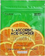 asc01oz Bag of L-Ascorbic Acid Powder 99+% Food Grade USP36/BP2012 Naturally Fermented Pure Crystals Form of Vitamin C 1 oz. White