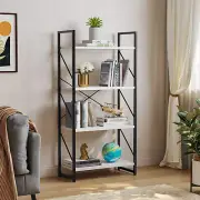 Bookshelf 4 Tier Industrial Rustic Wood Bookcase Shelving Unit Storage Shelves