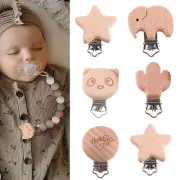 Soother Clips Beech Wooden Dummy Holder Clips Baby Pacifier Clip AU