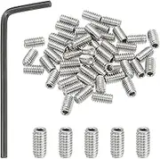 uxcell #8-32x5/16 Internal Hex Socket Set Grub Screws, 50 Pcs 304 Stainless Steel Cup Point Set Screw with Hex Key Wrench for Door Handles Bathroom Fixtures