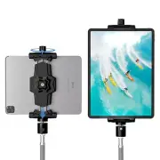 iPad and Phone Tripod Mount Adapter with Ball Head, iPad Holder for Tripod