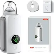 Portable Bottle Warmer for Milk, Electric Bottle Warmer for Breastmilk, 6000mAh Travel Bottle Warmer, Cordless Portable Bottle Warmer for Travel, Bottle Warmer on The Go