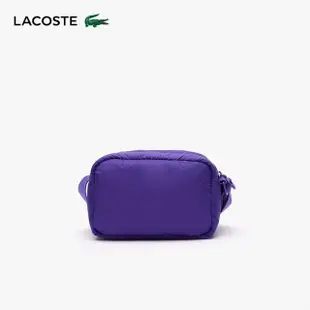 【LACOSTE】包款-鱷魚衍縫空氣斜背包(莓果紫)