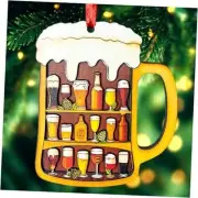 Ornament - 2-Layer Wooden Xmas Ornaments - Laser-Cut - Gift for Craft Beer