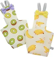 HANABASS Bird Clothes Diaper 2pcs Set Parrot Pet Nappy Breathable Reusable Fashion Bow for Stylish Pet Birds