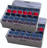 2 Packs Underwear Socks Storage Organizer with Lids Foldable Closet Drawer