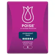 Poise Overnight Incontinence Pads 8 Pack